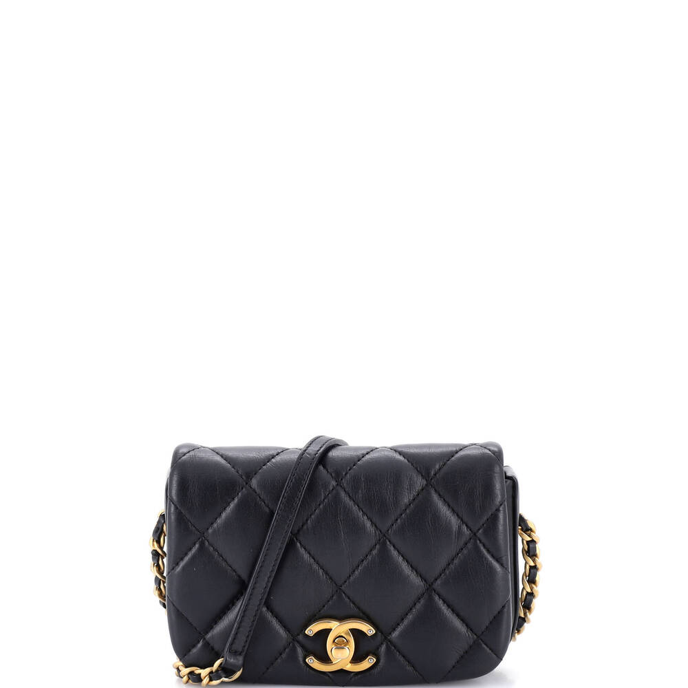 Chanel Mini Nailed CC Full Flap Bag Quilted Calfskin